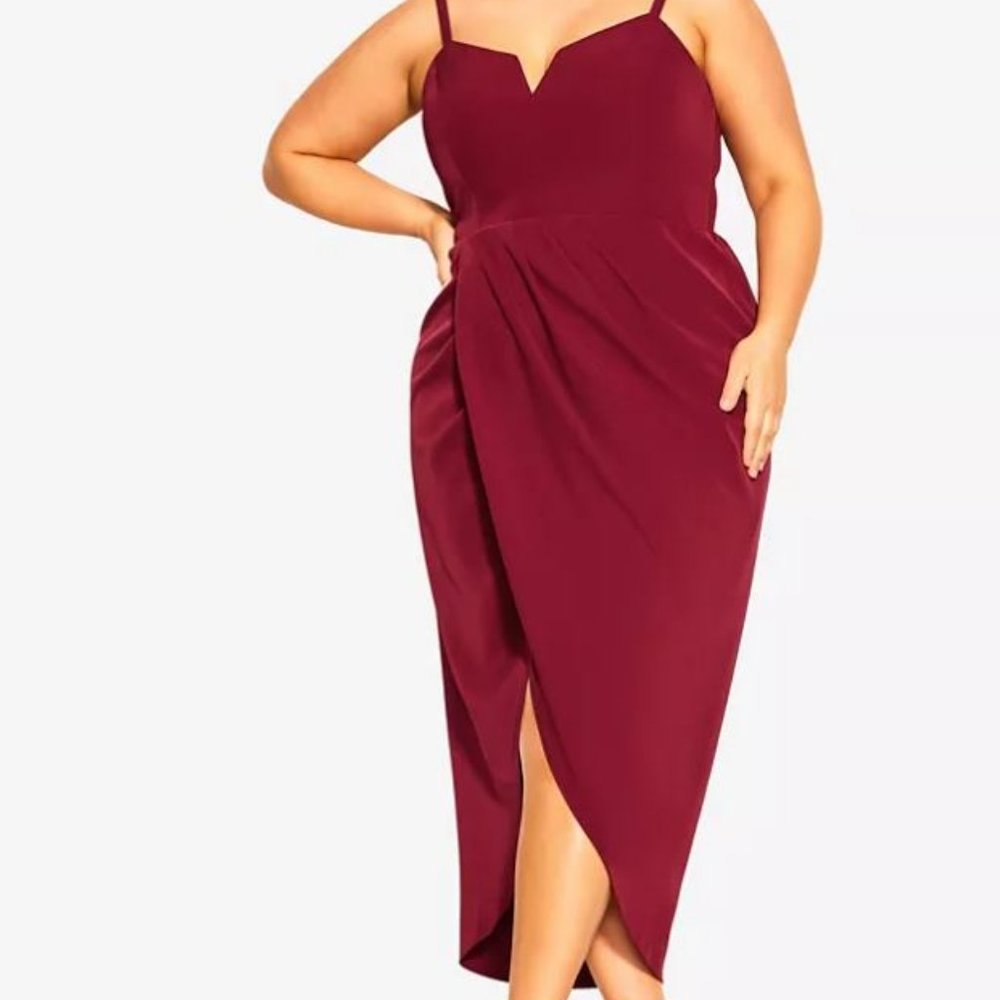CITY CHIC Trendy Plus Size Sassy V-Neck Dress